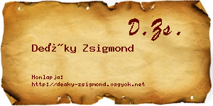 Deáky Zsigmond névjegykártya