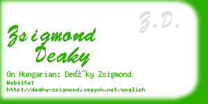 zsigmond deaky business card